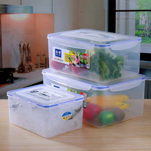 食品保鲜盒大容量密封塑料，长方形商用泡菜小盒子，冰箱收纳盒耐高温