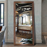 美式穿衣镜壁挂全身镜落地镜试衣镜，复古欧式家用贴墙轻奢镜子挂墙