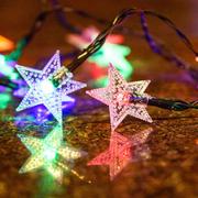 太阳能星星灯串户外防水灯串led彩灯串庭院装饰灯串圣诞节装饰灯