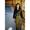 「浮光跃金」中国风金色复古系带长裙  华美长袖西藏服汉服女