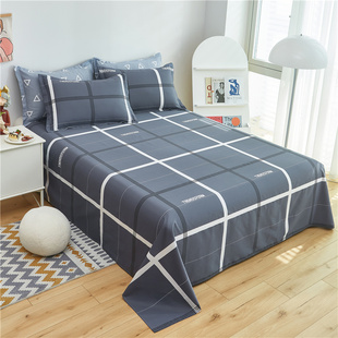 100%全棉床单单件，纯棉被单条纹学生宿舍，垫单1.2米1.5mi1.8米床