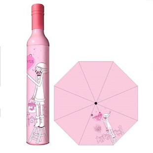 伞广东酒瓶伞小酒瓶做卡通娃娃，中国娃娃瓶子创意货日本晴雨伞