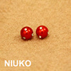 niuko红色珠珠亮钻优雅女装设计服饰品，辅料纽扣子衬衫钮扣