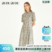 buoubuou夏季气质旗袍，印花短袖连衣裙，女dh2g101