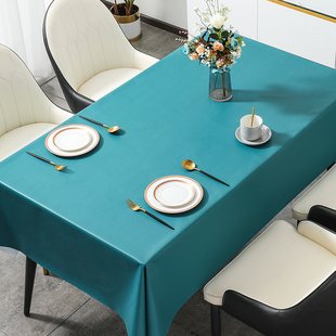 纯色桌布防水防油防烫免洗餐桌布长方形客厅茶几台布pvc桌垫
