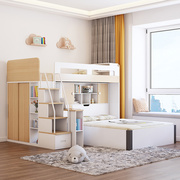 交错式儿童子母床双层上下床多功能组合书桌衣柜，小户型大人高低床