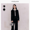 vgrass经典黑色复古丝绒，小香风短款外套女春季时髦拼接pu皮