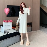 韩系温柔风高级感慵懒风，披肩斗篷外套，中长款针织连衣裙两件套装冬