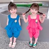 女童夏装套装2024韩版薄款儿童无袖背心时髦女宝宝洋气两件套