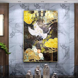 十字绣2023竖版玄关客厅5d钻石画满钻仙鹤，中国风简约现代大