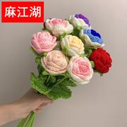 编织花针织手织毛线，勾花花朵钩织手工钩花花束，成品diy礼物闺蜜女