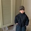 儿童冬装2023男童加厚宽松衬衫，中小童森系复古棉袄，外套面包服