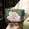 新中式高级感化妆包双面刺绣，便携手提包零钱包轻奢多功能，包手包(包手包)