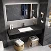 现代简约岩板一体盆浴室柜，组合台盆家用卫生间台下盆洗手盆洗漱台