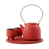 新中式样板房客厅茶几茶具，茶室摆台绿色陶瓷，茶壶茶杯套装组合摆件