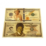 玛丽莲梦露迈克尔杰克逊纪念钞金钞塑料，金箔钞直播收藏钱币