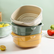 双层洗菜盆沥水篮，家用厨房洗菜沥水多功能，水果滤水篓洗菜篮