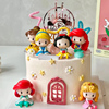 儿童生日蛋糕装饰摆件迷你Q版公主6款8款女孩仙女甜品台装扮插件