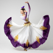 新疆舞蹈演出服，维吾族表演服装，大摆裙艺考连衣裙少数民族服装