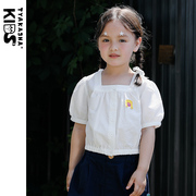 头发系列tyakashakids塔卡沙童装，短上衣女童娃娃衫儿童短衬衫