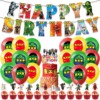 乐高幻影忍者主题拉旗气球，蛋糕插牌ninjago积木，生日派对装饰用品