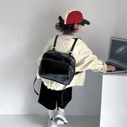 韩国网(韩国网)红同款相机，包潮酷儿童时尚漆皮双肩，包男女童外出洋气小背包
