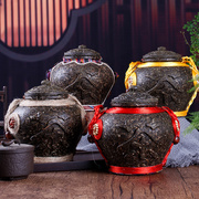 定制云南普洱茶雕工艺品 茶叶罐子创意摆件 家居客厅博古架装饰品