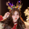 圣诞头饰女发光鹿角头箍圣诞节发箍小礼物装饰品，森系装扮发饰发卡