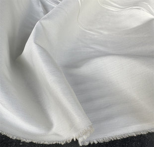 大牌原版日本进口高支白色细人字纹真丝棉面料衬衫连衣裙布料