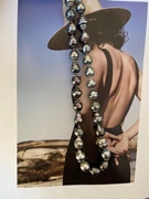 天然海水大溪地螺纹珍珠项链炫彩色巴洛克水滴颈链微瑕珠光油亮款