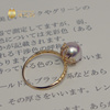日本akoya天女海水珍珠戒指18k金简约(金简约)精致正圆镜面极强光小灯