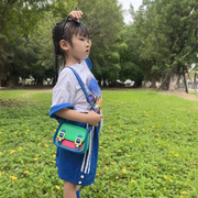 韩版童包包2022时尚撞色邮差包洋气小孩单肩斜挎包零钱包