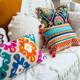 ins印度民族风，摩洛哥装饰客厅沙发抱枕套，30x60异域民宿飘窗靠枕