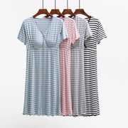 微残品不退不换！带胸垫哺乳短袖睡裙夏薄款喂奶家居服产后月子服