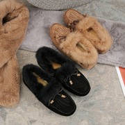 澳洲everau豆豆鞋女鞋冬季流苏羊毛加绒内增高豆豆鞋EA1007