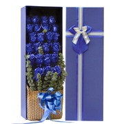 蓝色妖姬蓝玫瑰花束，礼盒鲜花速递上海同城，广州杭州深圳生日送花店