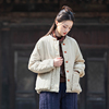 棉麻女装秋冬复古中国风棉袄新中式棉服短款棉衣加厚夹棉外套