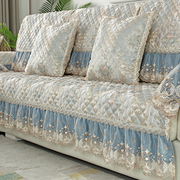 沙发垫四季通用欧式布艺防滑坐垫，蕾丝高档客厅全包万能沙发套罩盖