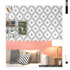 脏粉色墙纸北欧几何拼接拼色纯色素色，黑白格子卧室客厅背景墙壁纸