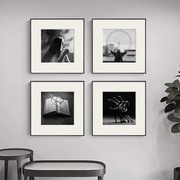 黑白摄影客厅装饰画复古老照片小众艺术卧室，壁画样板间咖啡厅挂画