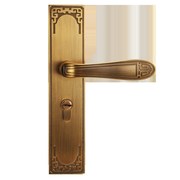 新中式门锁室内 卧室门锁三件套复古仿古铜静音实木房门锁具套装