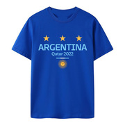 2022世界杯阿根廷冠军短袖T恤Argentina夺冠纪念三冠王梅西衣服