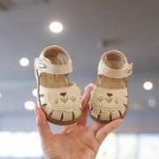 宝宝鞋女宝夏季凉鞋小童公主鞋，软底1一2岁婴儿学步鞋包头女童鞋子