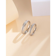 情侣戒指925纯银一对磨砂素圈实心，对戒男女指环七夕节送女友礼物