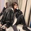 假两件皮衣外套女2025年新款港风宽松休闲小个子短款机车pu皮夹克
