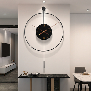 现代简约客厅挂钟极简装饰创意艺术钟表大气时钟挂墙高端2024