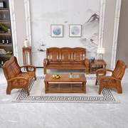 老式红木纯实木沙发组合客厅，全实木适合农村用的凉椅三人位春秋椅