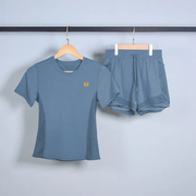 游泳衣运动服套装女夏季韩版时尚，休闲薄款跑步短裤短袖t恤两件套