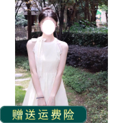 法式白色挂脖吊带连衣裙女夏季温，柔风甜美初恋系收腰仙女长裙裙子