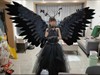 超大电动无线遥控伸缩天使羽毛，翅膀cosplay道具，机械折叠翅膀装饰